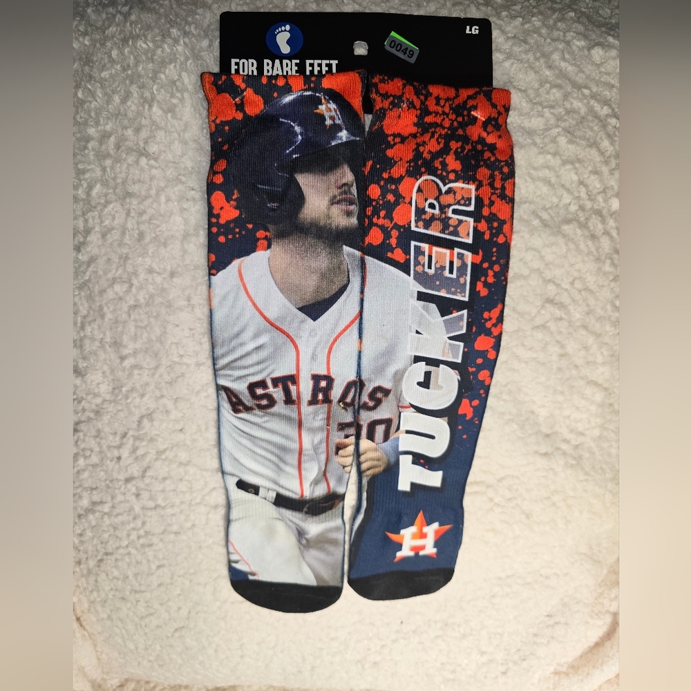 Astros Tucker Themed Men's Socks - Navy and Orange
